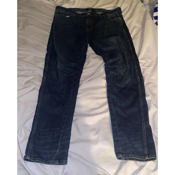 HUDSON Bow Legged Denim Jeans Men Size 38 Tapped Bagged Blue M726DPP - Picture 5 of 14